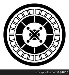 Casino roulette icon. Simple illustration of casino roulette vector icon for web design isolated on white background. Casino roulette icon, simple style