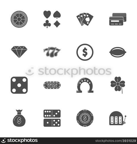 Casino silhouette icons set. Casino silhouette icons set vector graphic illustration design