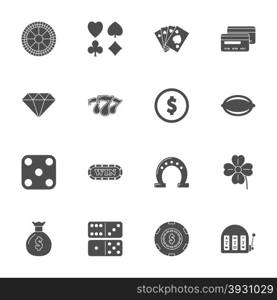 Casino silhouette icons set. Casino silhouette icons set vector graphic illustration design