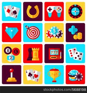 Casino smart and video games icons set with gambling poker roulette isolated vector illustration