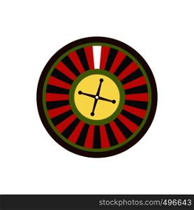 Casino symbol, roulette flat icon isolated on white background. Casino symbol, roulette flat icon