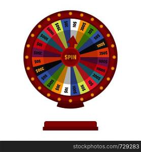 Casino wheel icon. Flat illustration of casino wheel vector icon for web. Casino wheel icon, flat style