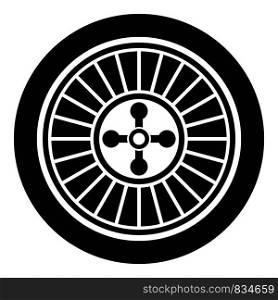Casino wheel icon. Simple illustration of casino wheel vector icon for web design isolated on white background. Casino wheel icon, simple style