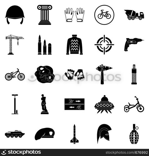 Casque icons set. Simple set of 25 casque vector icons for web isolated on white background. Casque icons set, simple style