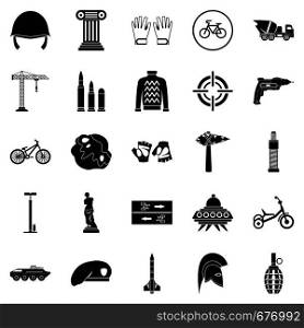 Casque icons set. Simple set of 25 casque vector icons for web isolated on white background. Casque icons set, simple style