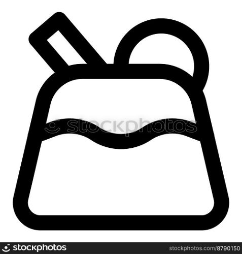 Cassata with topping outline vector icon