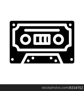 cassette audio retro gadget glyph icon vector. cassette audio retro gadget sign. isolated symbol illustration. cassette audio retro gadget glyph icon vector illustration