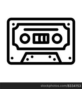 cassette audio retro gadget line icon vector. cassette audio retro gadget sign. isolated contour symbol black illustration. cassette audio retro gadget line icon vector illustration