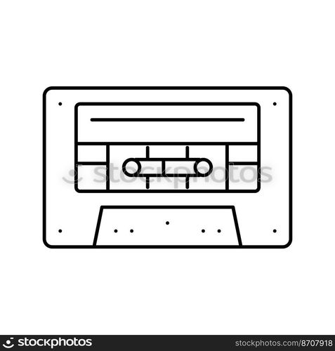 cassette audio retro gadget line icon vector. cassette audio retro gadget sign. isolated contour symbol black illustration. cassette audio retro gadget line icon vector illustration