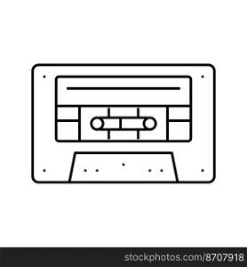 cassette audio retro gadget line icon vector. cassette audio retro gadget sign. isolated contour symbol black illustration. cassette audio retro gadget line icon vector illustration