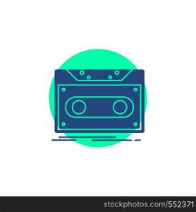 Cassette, demo, record, tape, record Glyph Icon.. Vector EPS10 Abstract Template background