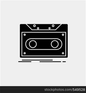Cassette, demo, record, tape, record Glyph Icon. Vector isolated illustration. Vector EPS10 Abstract Template background