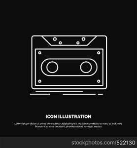 Cassette, demo, record, tape, record Icon. Line vector symbol for UI and UX, website or mobile application. Vector EPS10 Abstract Template background