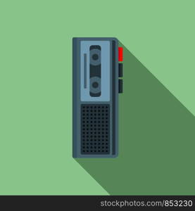 Cassette dictaphone icon. Flat illustration of cassette dictaphone vector icon for web design. Cassette dictaphone icon, flat style