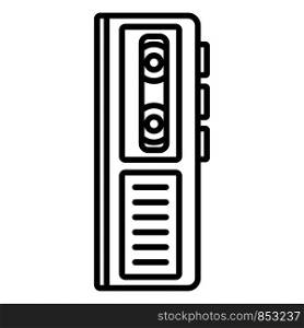 Cassette dictaphone icon. Outline cassette dictaphone vector icon for web design isolated on white background. Cassette dictaphone icon, outline style