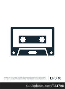 Cassette icon vector logo template