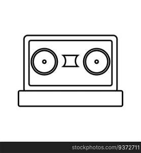 cassette icon vector template illustration logo design