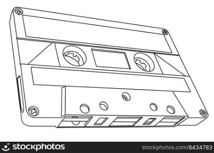 cassette outline drawing in eps10