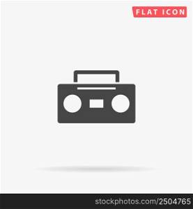 Cassette Recorder flat vector icon. Glyph style sign. Simple hand drawn illustrations symbol for concept infographics, designs projects, UI and UX, website or mobile application.. Cassette Recorder flat vector icon