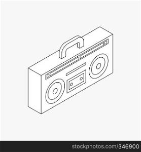 Cassette recorder icon in isometric 3d style isolated on white background. Cassette recorder icon, isometric 3d style