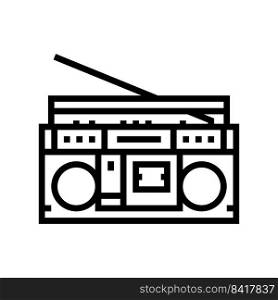 cassette stereo boombox player line icon vector. cassette stereo boombox player sign. isolated contour symbol black illustration. cassette stereo boombox player line icon vector illustration