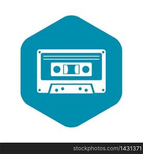 Cassette tape icon in simple style on a white background vector illustration. Cassette tape icon, simple style