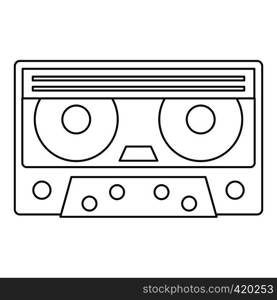 Cassette tape icon. Outline illustration of cassette tape vector icon for web. Cassette tape icon, outline style