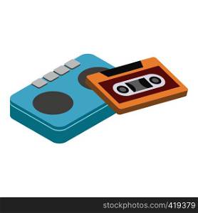 Cassette Tape isometric 3d icon isolated on a white background. Cassette Tape isometric 3d icon