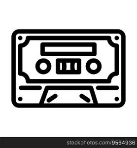 cassette tape retro music line icon vector. cassette tape retro music sign. isolated contour symbol black illustration. cassette tape retro music line icon vector illustration
