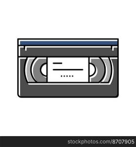 cassette video retro gadget color icon vector. cassette video retro gadget sign. isolated symbol illustration. cassette video retro gadget color icon vector illustration