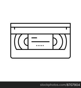 cassette video retro gadget line icon vector. cassette video retro gadget sign. isolated contour symbol black illustration. cassette video retro gadget line icon vector illustration