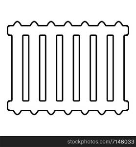 Cast iron battery Heating radiator icon outline black color vector illustration flat style simple image