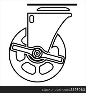 Caster Wheel Icon Vector Art Illustration