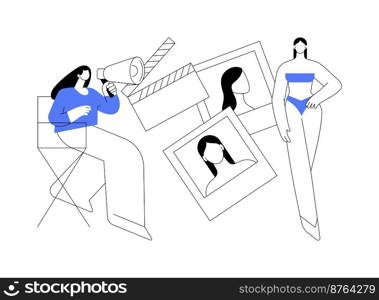 Casting call abstract concept vector illustration. Open call for models, commercial shootings, photo and video casting, modelling agency request, audition for brand advertising abstract metaphor.. Casting call abstract concept vector illustration.