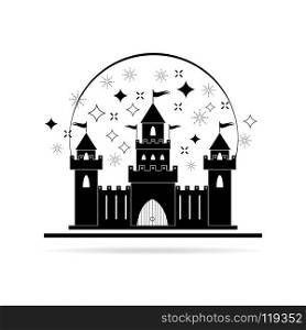 Castle. Abstract. Isolated building on white background,vector illustration