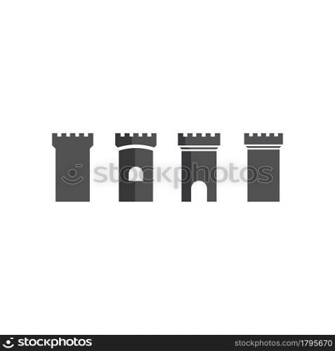 Castle building vector illustration icon Template design