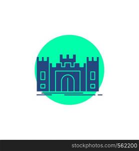 Castle, defense, fort, fortress, landmark Glyph Icon.. Vector EPS10 Abstract Template background
