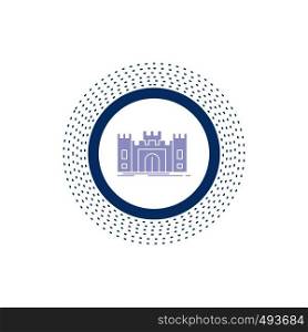 Castle, defense, fort, fortress, landmark Glyph Icon. Vector isolated illustration. Vector EPS10 Abstract Template background