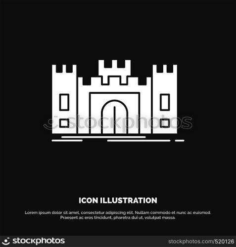 Castle, defense, fort, fortress, landmark Icon. glyph vector symbol for UI and UX, website or mobile application. Vector EPS10 Abstract Template background
