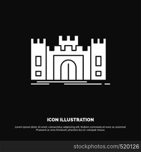 Castle, defense, fort, fortress, landmark Icon. glyph vector symbol for UI and UX, website or mobile application. Vector EPS10 Abstract Template background
