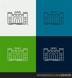 Castle, defense, fort, fortress, landmark Icon Over Various Background. Line style design, designed for web and app. Eps 10 vector illustration. Vector EPS10 Abstract Template background