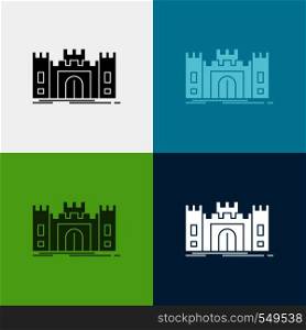 Castle, defense, fort, fortress, landmark Icon Over Various Background. glyph style design, designed for web and app. Eps 10 vector illustration. Vector EPS10 Abstract Template background