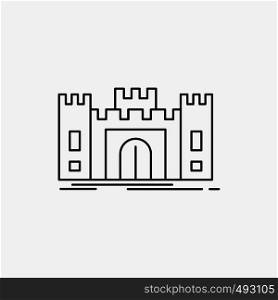 Castle, defense, fort, fortress, landmark Line Icon. Vector isolated illustration. Vector EPS10 Abstract Template background