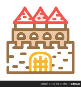 castle fairy tale color icon vector. castle fairy tale sign. isolated symbol illustration. castle fairy tale color icon vector illustration