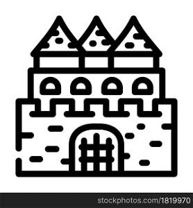 castle fairy tale line icon vector. castle fairy tale sign. isolated contour symbol black illustration. castle fairy tale line icon vector illustration