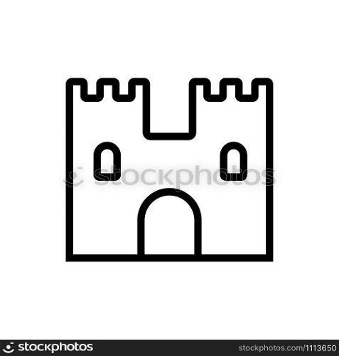 Castle fortress is an icon vector. Thin line sign. Isolated contour symbol illustration. Castle fortress is an icon vector. Isolated contour symbol illustration