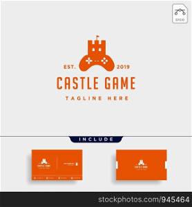 castle game logo design template concept controller - vector. castle game logo design template concept controller