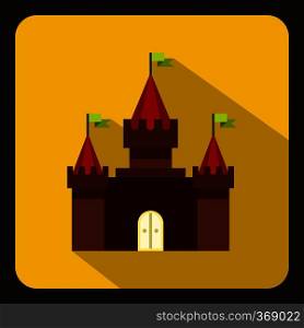Castle icon in flat style on a white background vector illustration. Castle icon in flat style