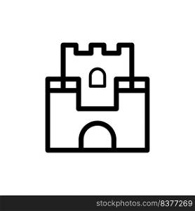 castle icon vector line style