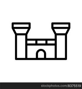 castle icon vector outlined style